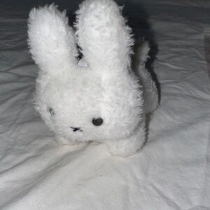 Fluffy White Plush Bunny MIFFY keychain